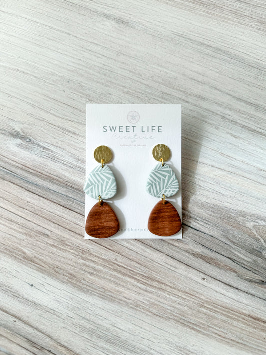 Seafoam Palm Duo Dangles